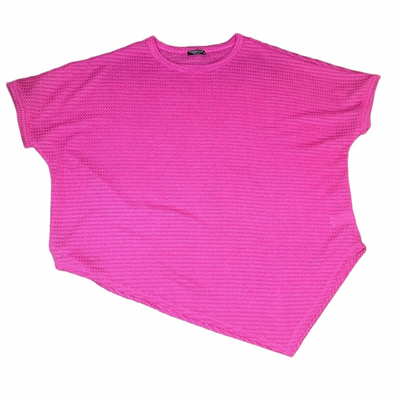 HEIMISH USA Tops - NWOT Heimish Hot Pink Asymmetrical Blouse Size Small